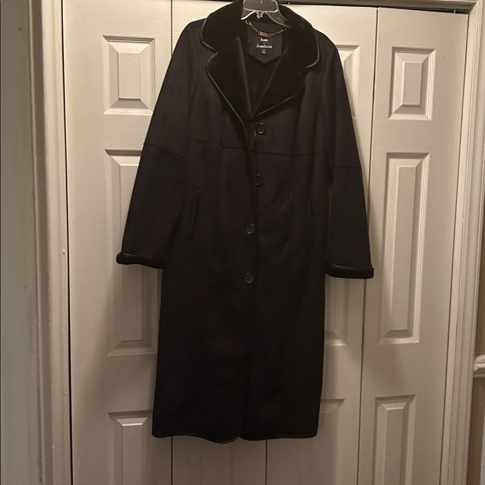 Dennis Basso Absolutely Black suede full length Coat! Perfect condition.